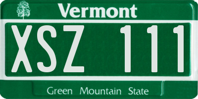 VT license plate XSZ111