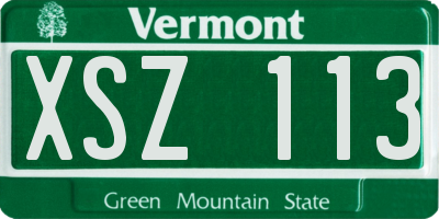 VT license plate XSZ113
