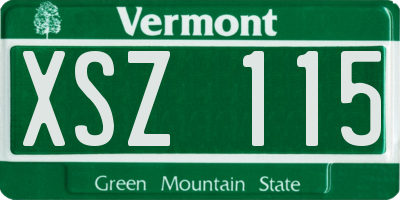 VT license plate XSZ115