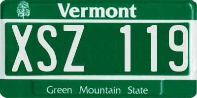 VT license plate XSZ119