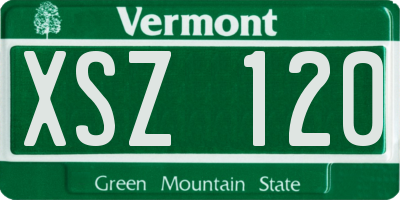 VT license plate XSZ120