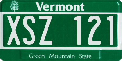 VT license plate XSZ121