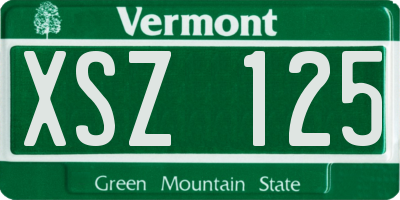 VT license plate XSZ125