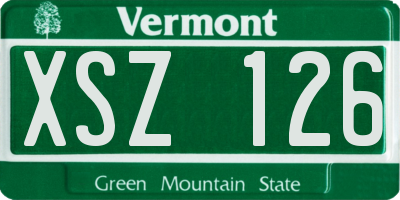 VT license plate XSZ126