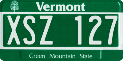 VT license plate XSZ127