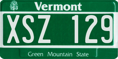 VT license plate XSZ129
