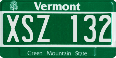 VT license plate XSZ132