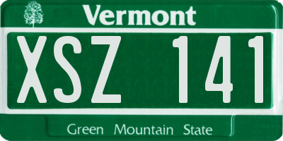 VT license plate XSZ141