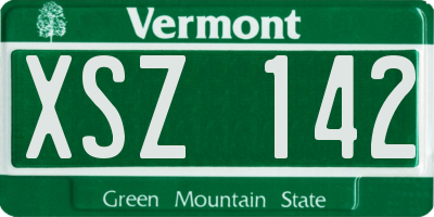VT license plate XSZ142