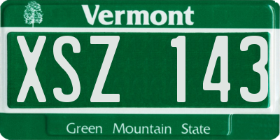 VT license plate XSZ143