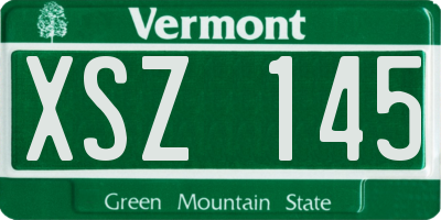 VT license plate XSZ145