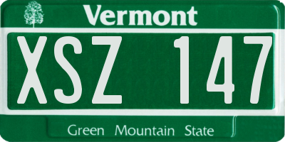 VT license plate XSZ147