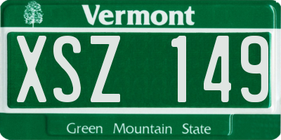 VT license plate XSZ149