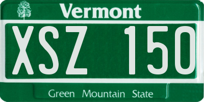 VT license plate XSZ150