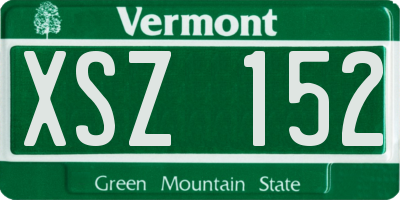 VT license plate XSZ152