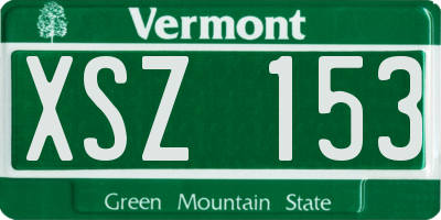 VT license plate XSZ153