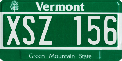 VT license plate XSZ156