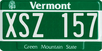 VT license plate XSZ157