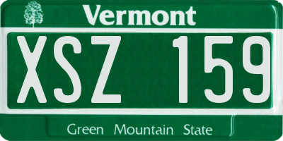 VT license plate XSZ159