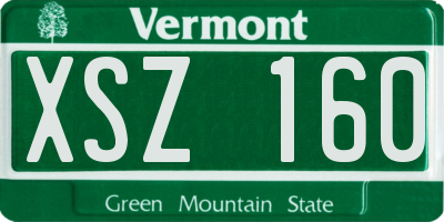 VT license plate XSZ160