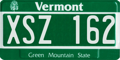 VT license plate XSZ162