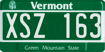 VT license plate XSZ163