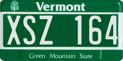 VT license plate XSZ164