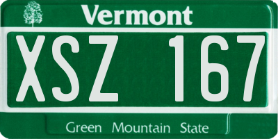 VT license plate XSZ167