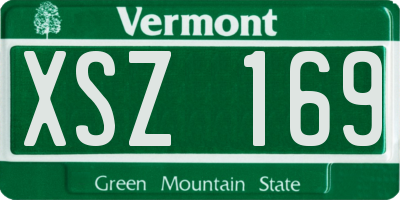 VT license plate XSZ169