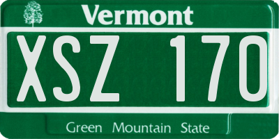 VT license plate XSZ170
