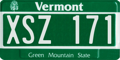 VT license plate XSZ171
