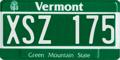VT license plate XSZ175