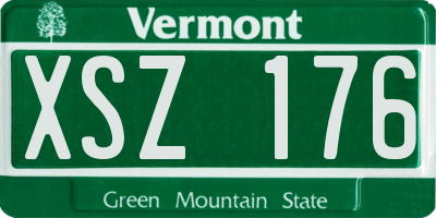 VT license plate XSZ176