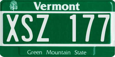 VT license plate XSZ177
