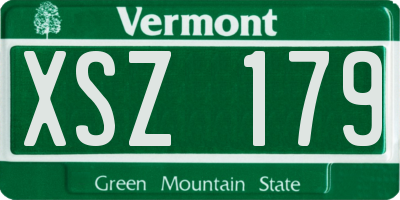 VT license plate XSZ179