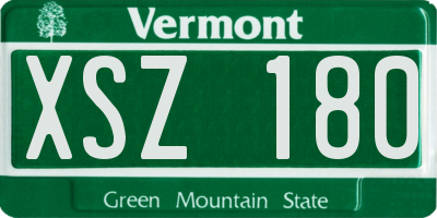 VT license plate XSZ180