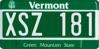 VT license plate XSZ181
