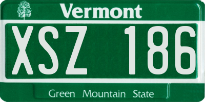 VT license plate XSZ186