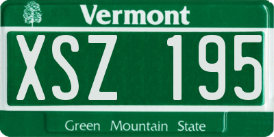 VT license plate XSZ195