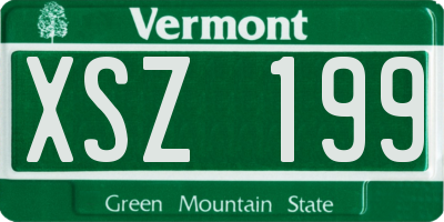 VT license plate XSZ199