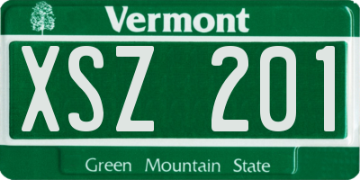 VT license plate XSZ201