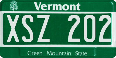 VT license plate XSZ202