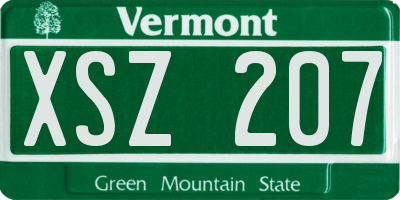 VT license plate XSZ207