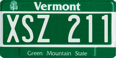 VT license plate XSZ211