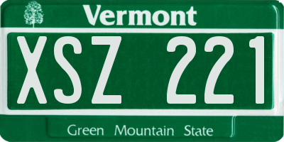 VT license plate XSZ221