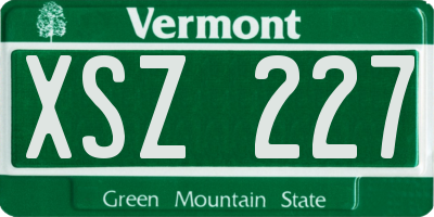 VT license plate XSZ227