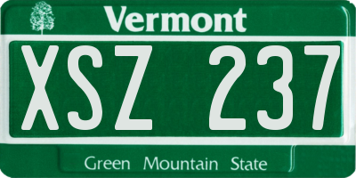 VT license plate XSZ237