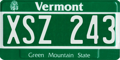 VT license plate XSZ243