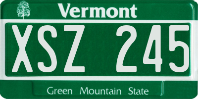 VT license plate XSZ245