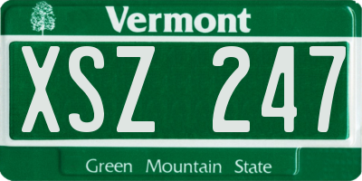 VT license plate XSZ247